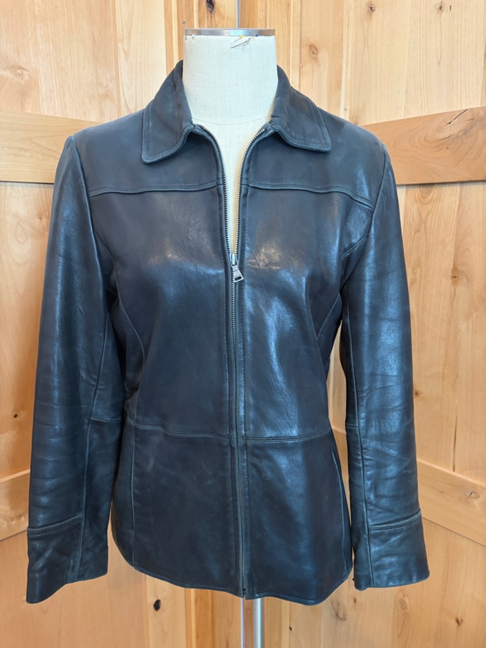 Classic Women's Butter soft Black Leather Zip Jacket